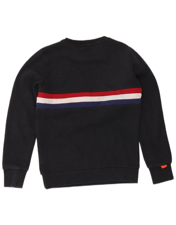 Superdry Hombre Sudadera Jumper Medium Azul Marino Colorblock Algodón