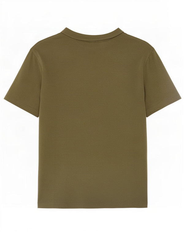 Zara Mujer Camiseta Top UK 10 Small Caqui Algodón