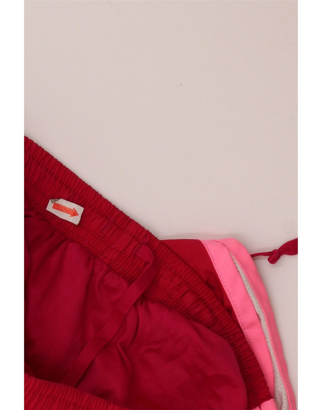 NIKE Pantalones cortos deportivos Dri Fit para mujer UK 10 Pequeño rojo Colorblock Poliéster