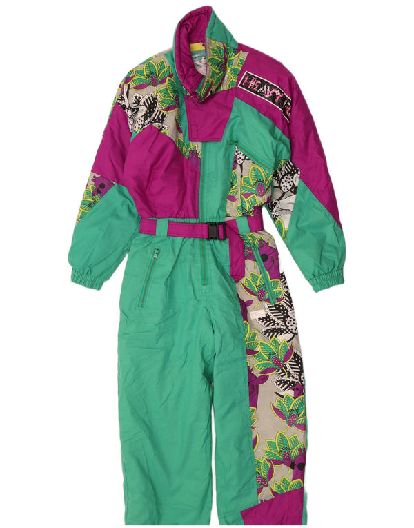 Mono de esquí vintage para mujer EU 38 Medium W28 L30 Bloque de color multicolor