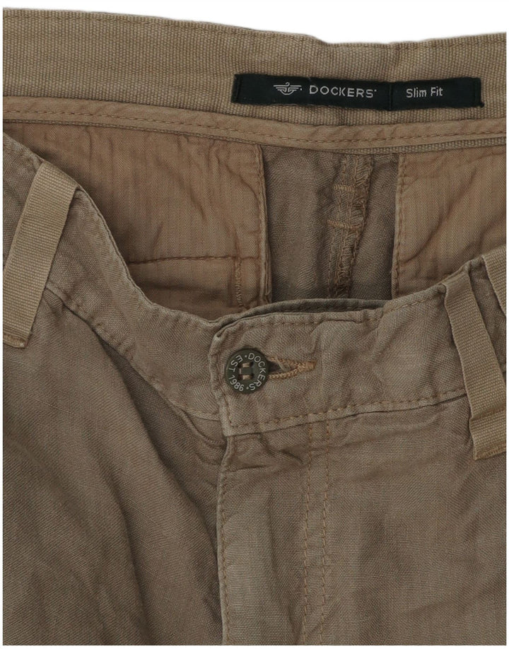 Dockers Pantalón chino ajustado para hombre W34 L29 Caqui