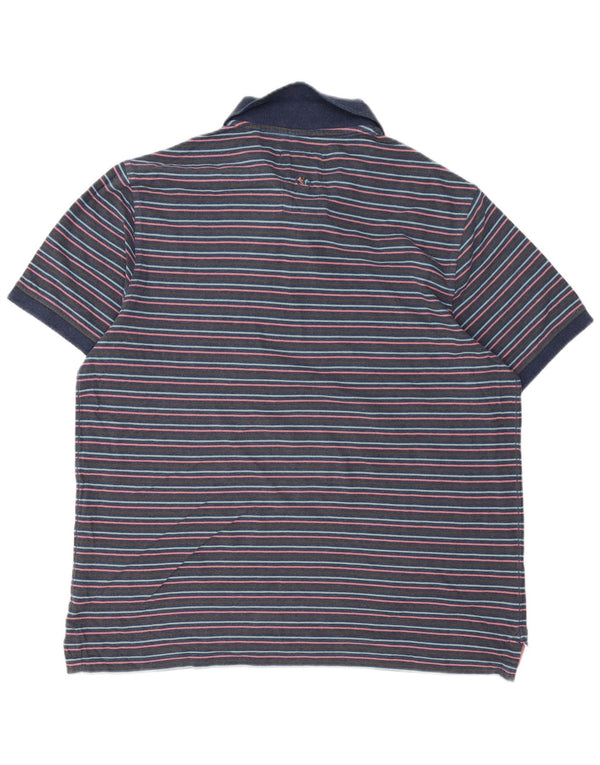 FAT FACE Polo Hombre XL Algodón Rayas Azul Marino