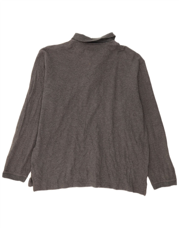 EDDIE BAUER Polo de manga larga para hombre de algodón gris grande