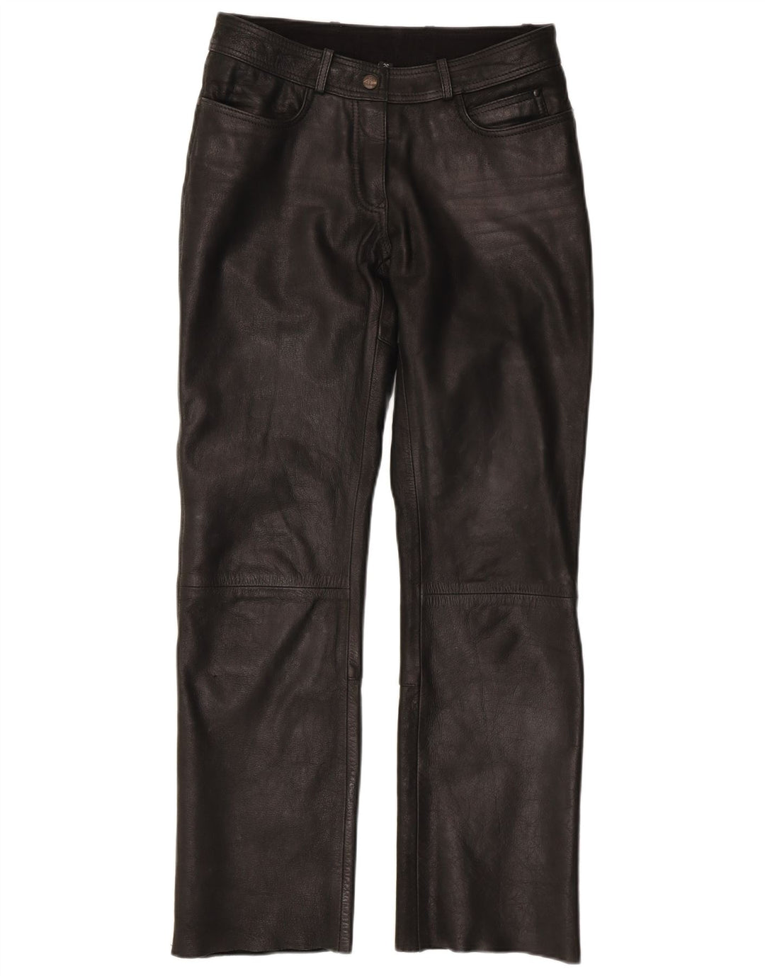 HIGHWAY 1 Pantalones rectos para mujer EU 36 Small W28 L29 Cuero negro