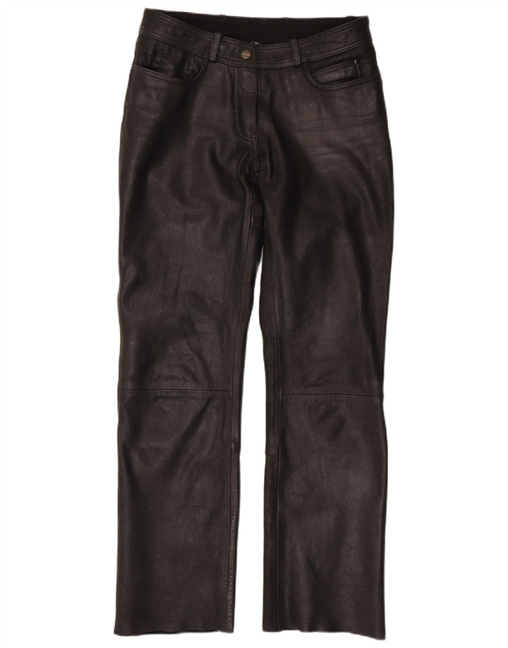 HIGHWAY 1 Pantalones rectos para mujer EU 36 Small W28 L29 Cuero negro