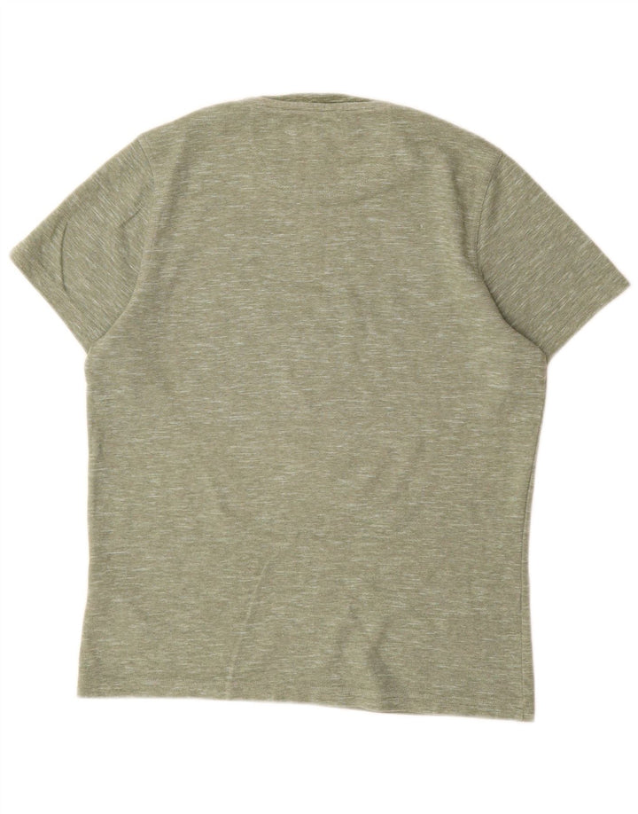 Barbour Hombre Camiseta Top Small Verde Algodón Moteado