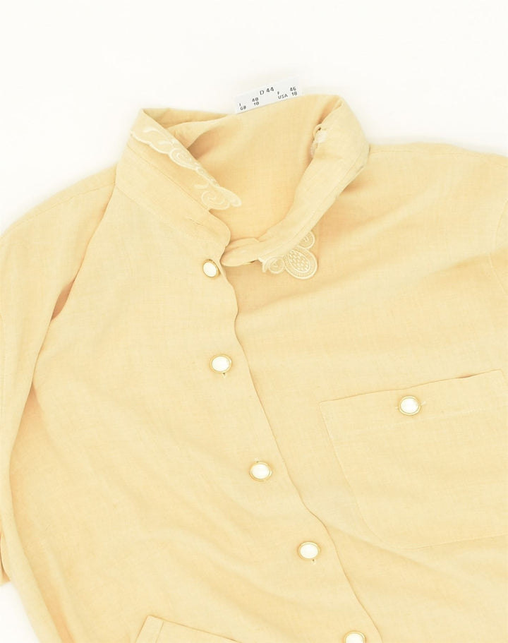 VINTAGE Womens Shirt UK 18 XL Beige Viscose | Vintage Vintage | Thrift | Second-Hand Vintage | Used Clothing | Messina Hembry 