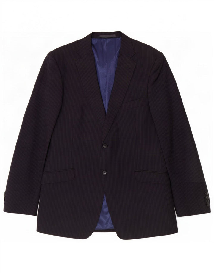 Marks & Spencer Chaqueta tipo blazer de 2 botones para hombre UK 42 Large Azul marino a rayas