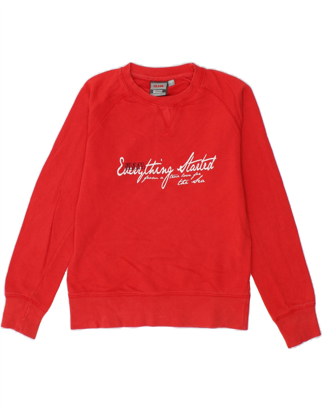 SLAM Boys Graphic Sweatshirt Jumper 6-7 Years Red Cotton Vintage Slam and Second-Hand Slam from Messina Hembry 