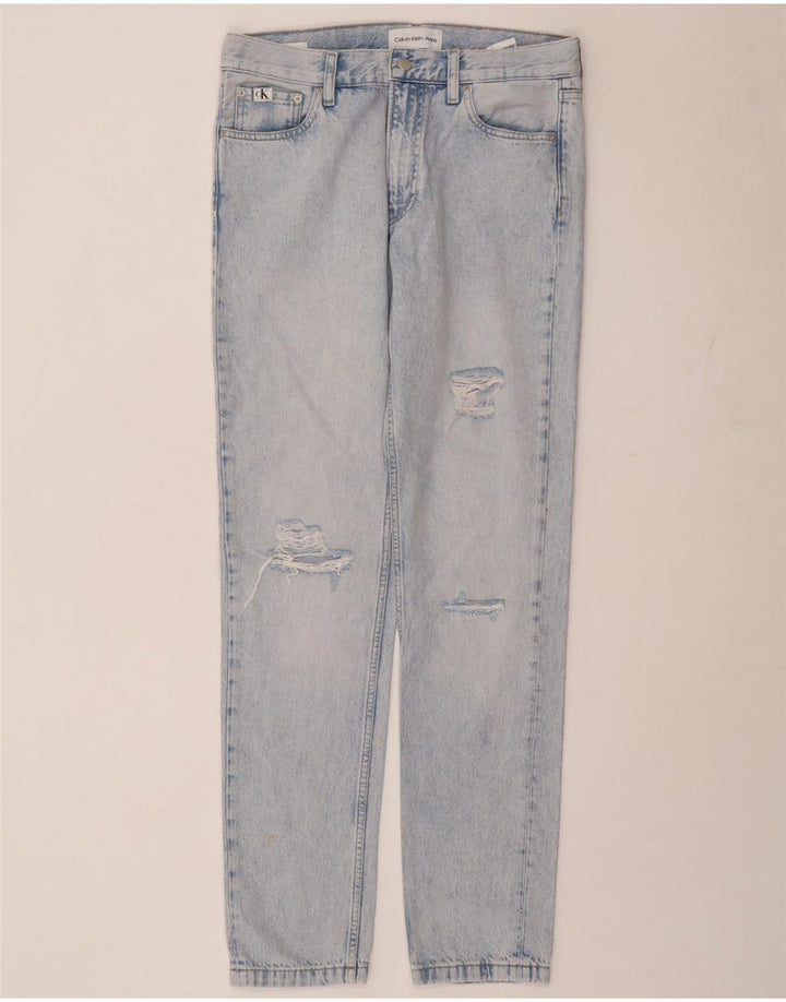 Calvin Klein Jeans ajustados desgastados para hombre W30 L33 Algodón azul