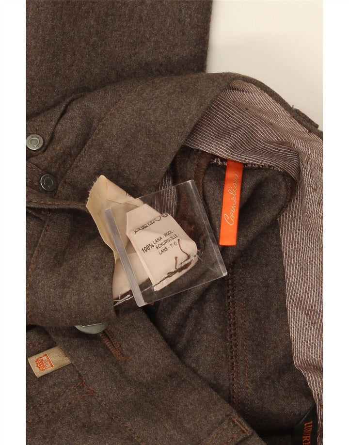 CORNELIANI Pantalones casuales rectos para hombre W36 L28 Lana marrón