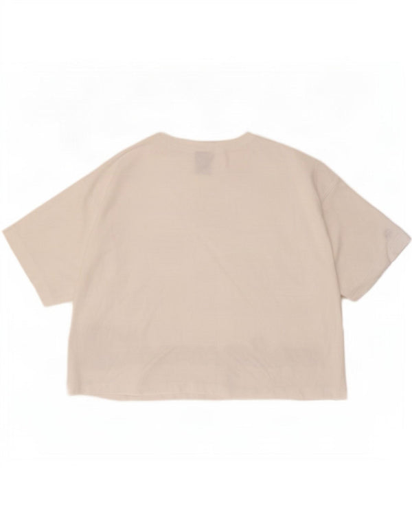 Champion Camiseta Corta con Gráfico para Mujer UK 46 Grande Algodón Blanco