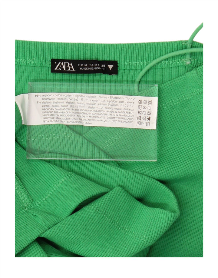 ZARA Womens Slip Dress UK 12 Medium Green Cotton
