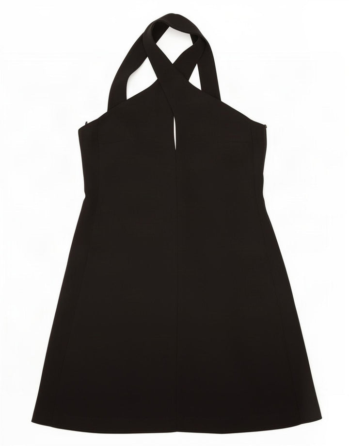 Zara Mujer Vestido Halter UK 6 XS Poliéster Negro