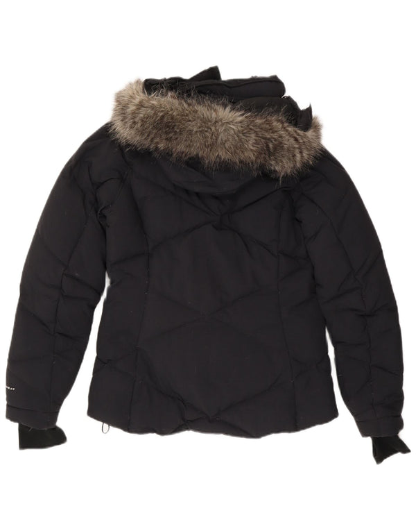 COLUMBIA Chaqueta acolchada con capucha Omni-Heat para mujer UK 10 Small Azul marino Nylon