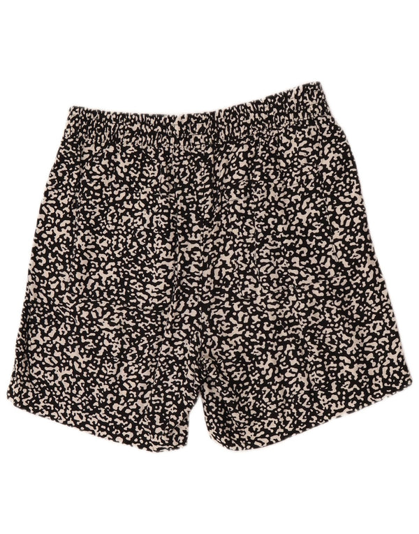 Marks & Spencer Pantalones cortos casuales para mujer UK 12 Medium W32 Estampado animal negro