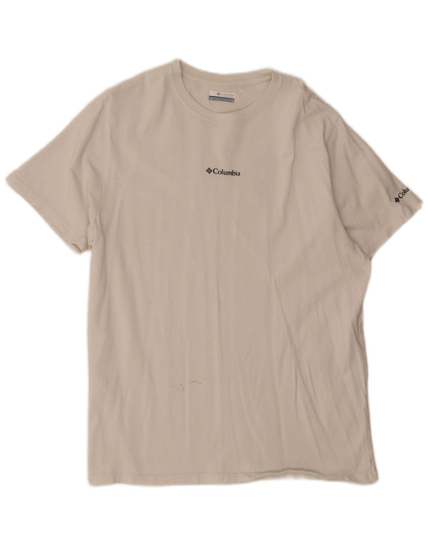 Columbia Mens Graphic T-Shirt Top Large White Cotton