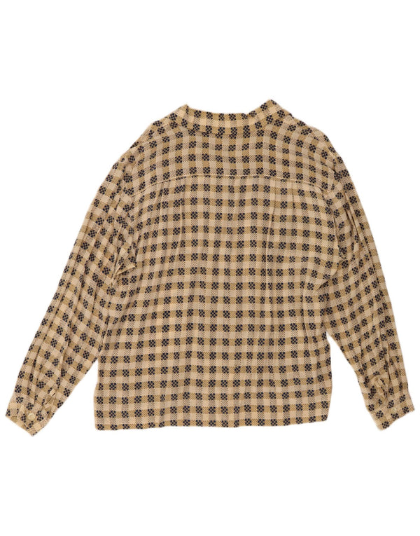 cherie Camisa Mujer IT 52/54 2XL Beige Cuadros Seda