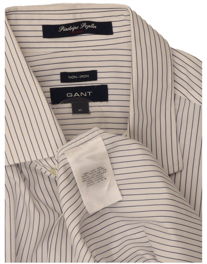 Camisa Gant NON - IRON XL de algodón a rayas blancas
