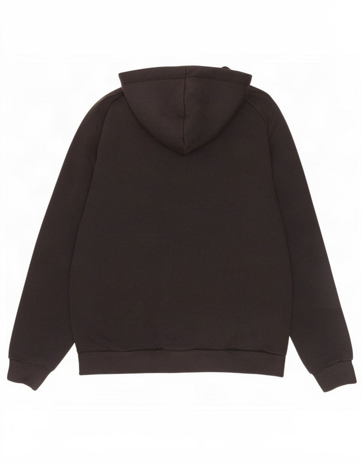Puma Sudadera con capucha y cremallera gráfica para hombre, algodón negro mediano