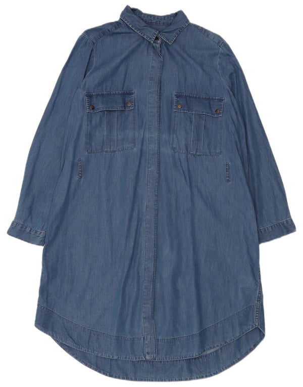 Marks & Spencer Vestido camisero vaquero para mujer UK 46 Algodón azul grande