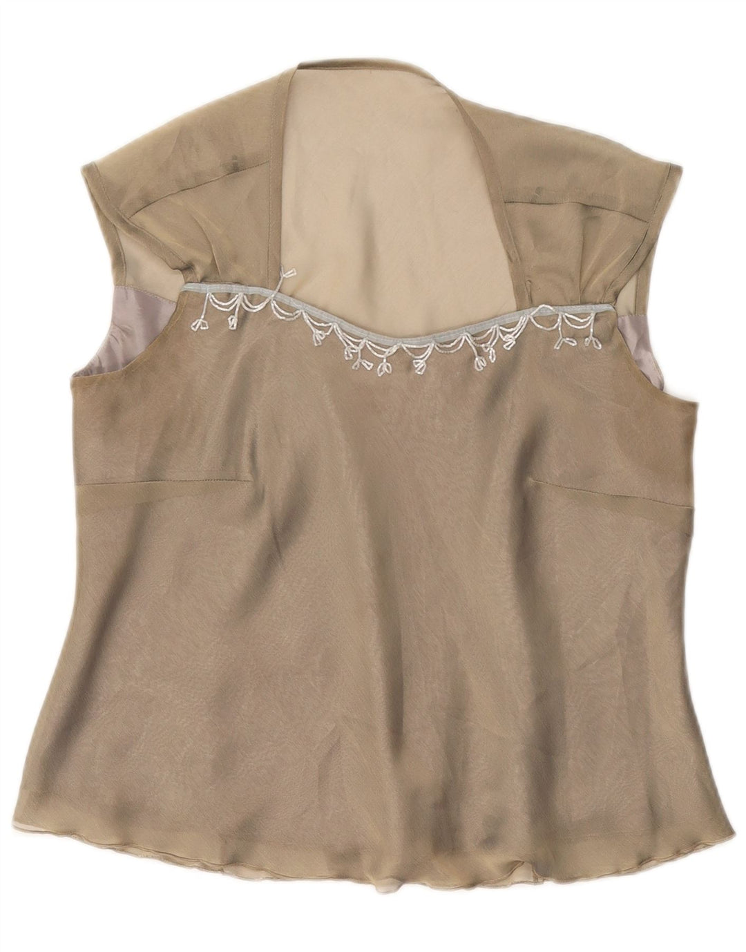 JOHN BENTLEY Blusa sin mangas para mujer UK 46 Poliéster verde grande