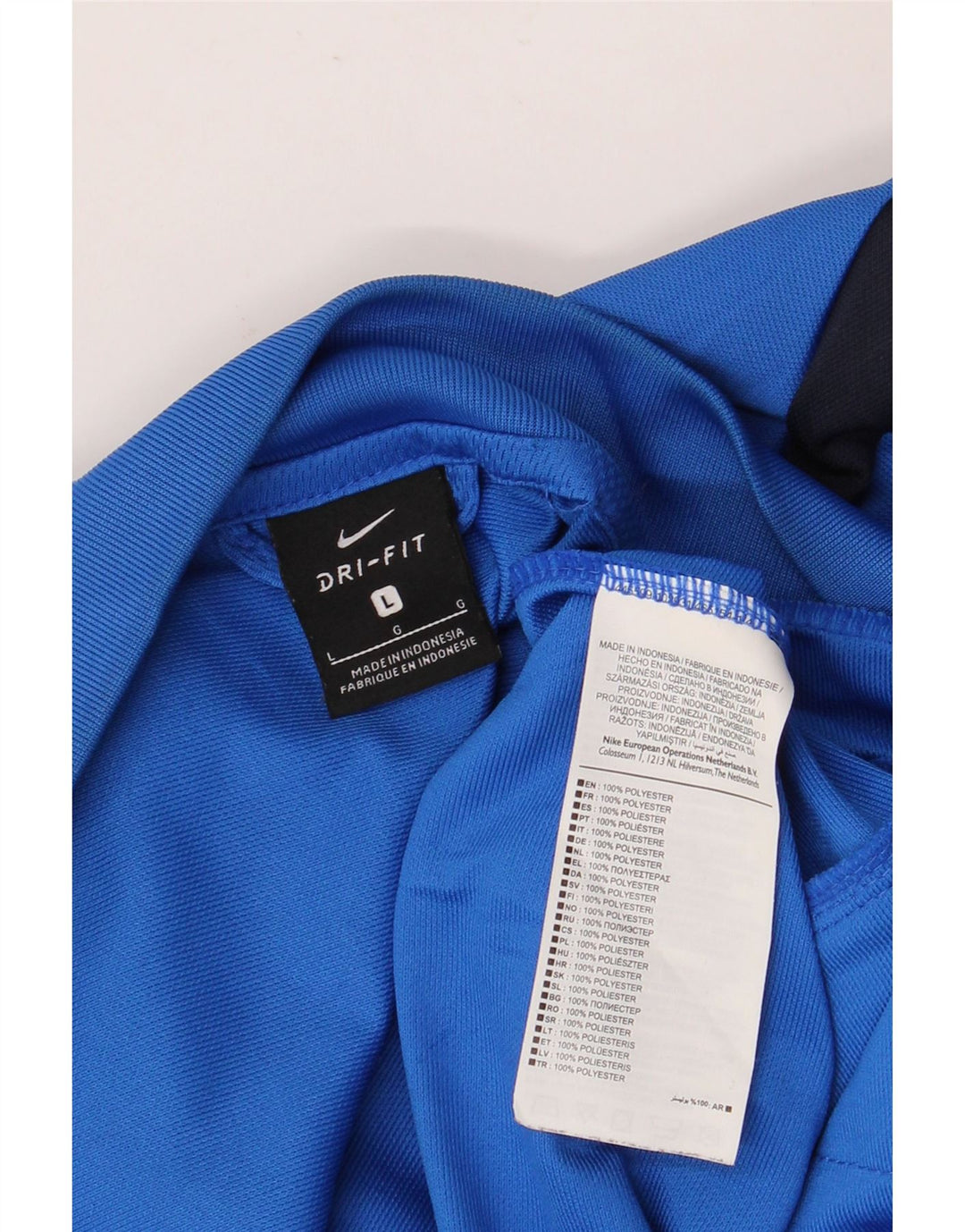 NIKE Hombre Dri Fit Chándal Top Chaqueta Grande Azul Colorblock Poliéster