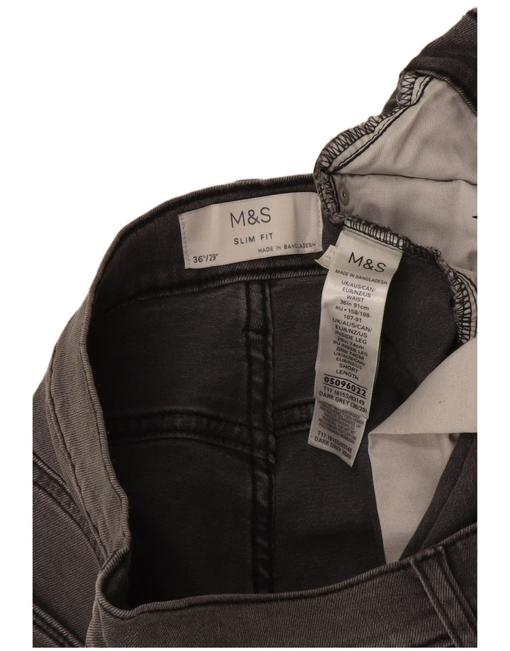 Marks & Spencer Vaqueros ajustados para hombre W36 L29 Algodón gris
