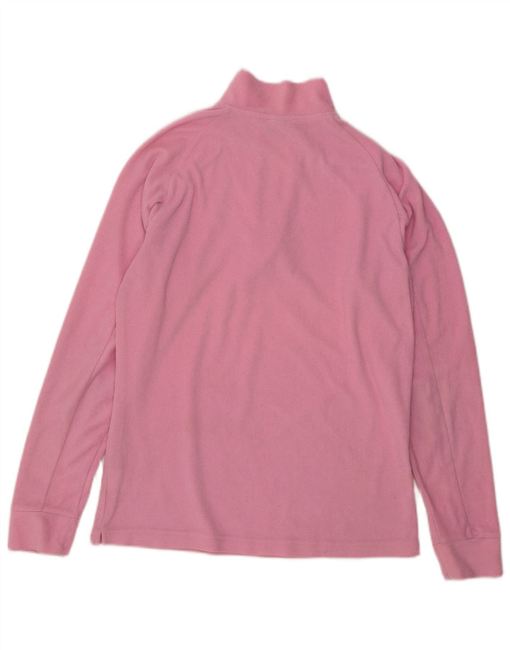 Reebok - Jersey de forro polar con cremallera para mujer, talla 40, poliéster rosa grande