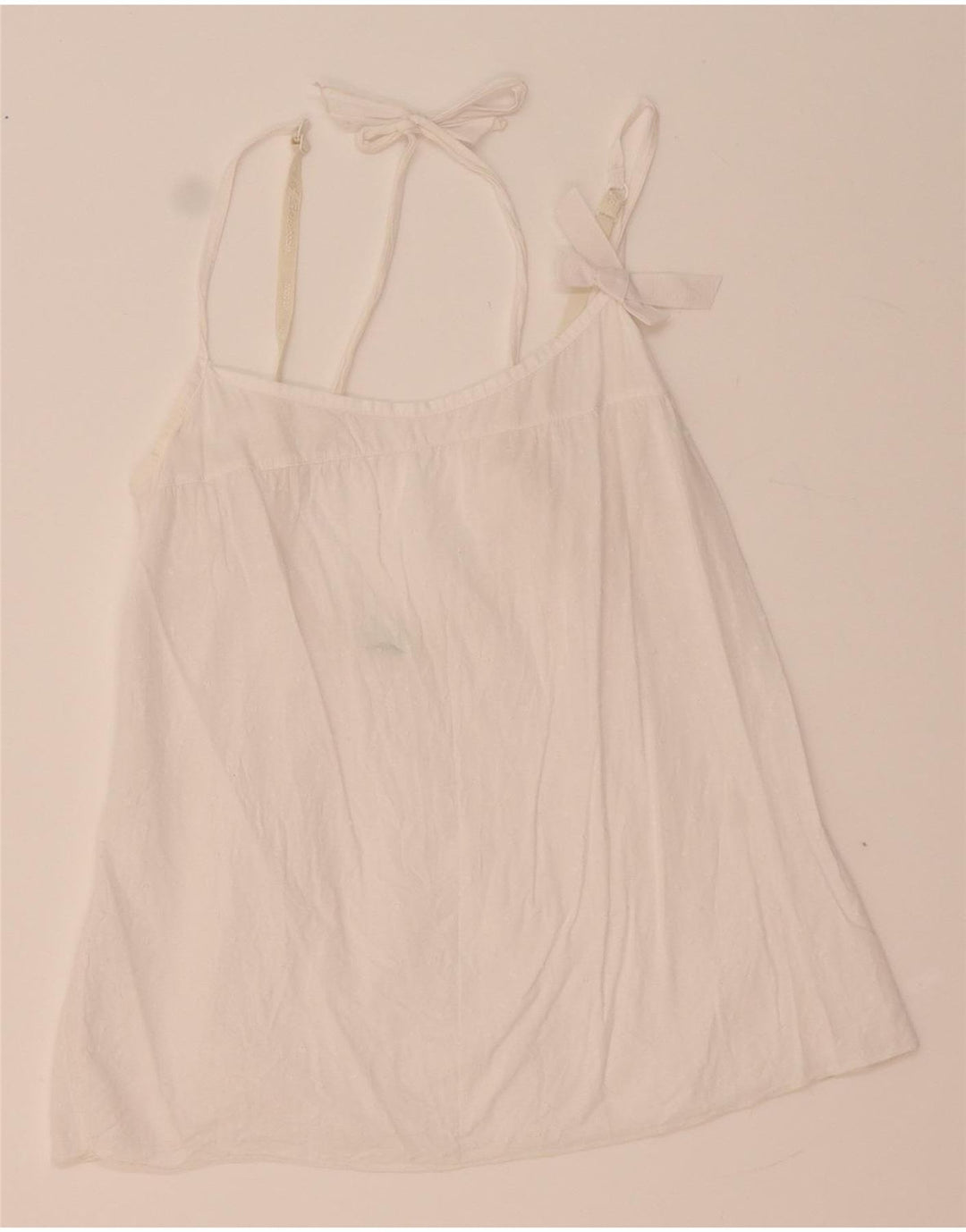 Benetton Top Corto De Tirantes Mujer UK 4 XS Blanco