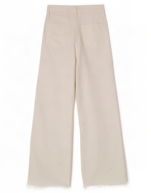 Zara Vaqueros de pierna ancha y cintura alta para mujer EU 36 XS W26 L32 Algodón blanco