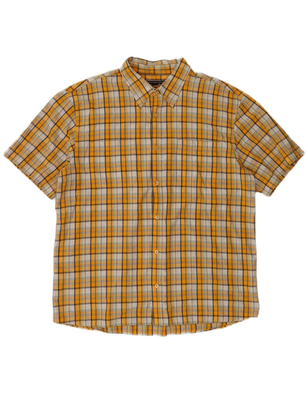 Wrangler Camisa De Manga Corta Para Hombre 2XL Algodón A Cuadros Amarillos