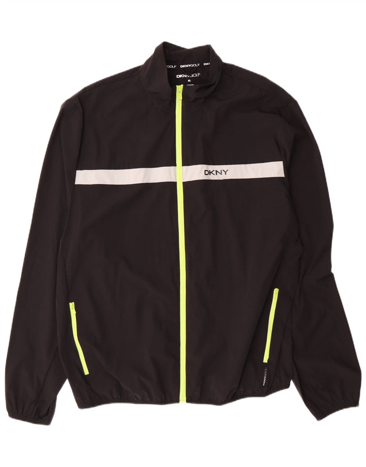 Dkny Chaqueta De Chándal Con Gráfico De Golf Para Hombre XL Poliamida Color Block Negro