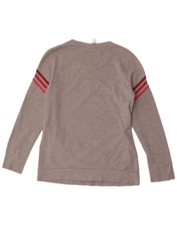 Adidas Mujer Sudadera Jumper UK 12/14 Algodón moteado gris medio