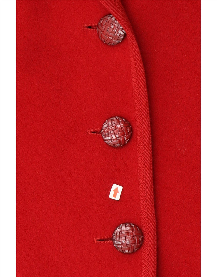 Genny Chaqueta tipo blazer extragrande con 3 botones para mujer UK 10 Small Red Wool