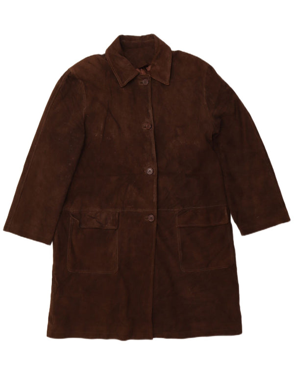 Abrigo de ante para mujer L.Lambertazzi IT 48 XL Cuero marrón