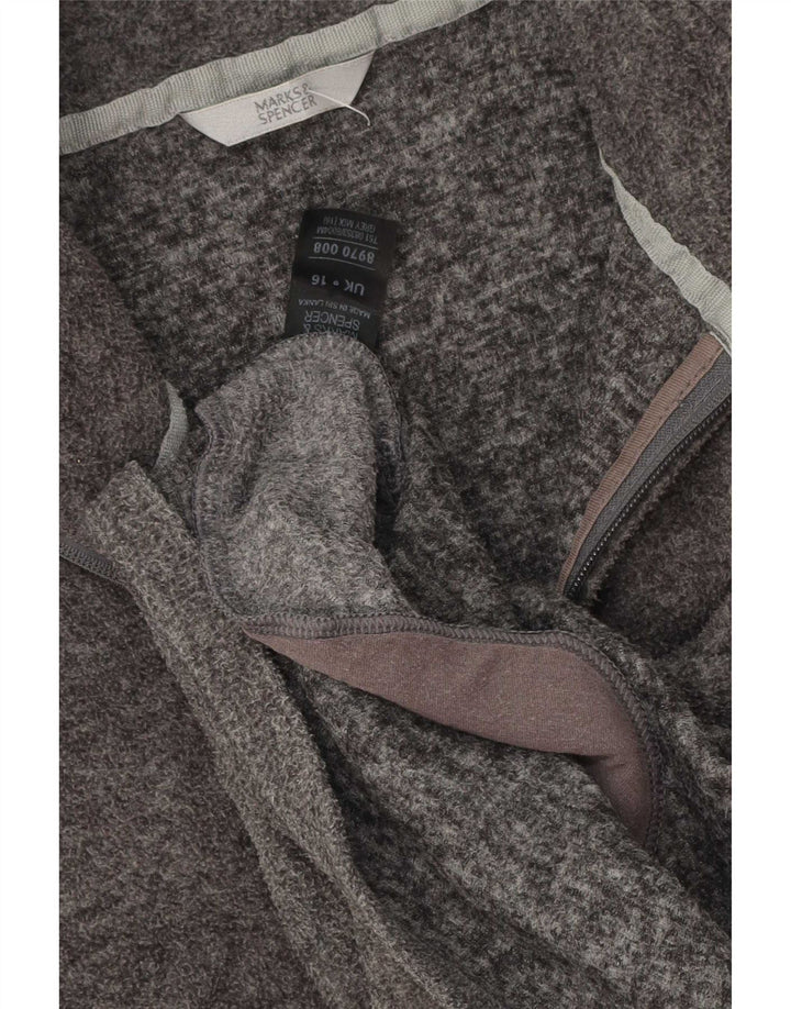 Marks & Spencer Chaqueta polar para mujer UK 46 Poliéster gris grande