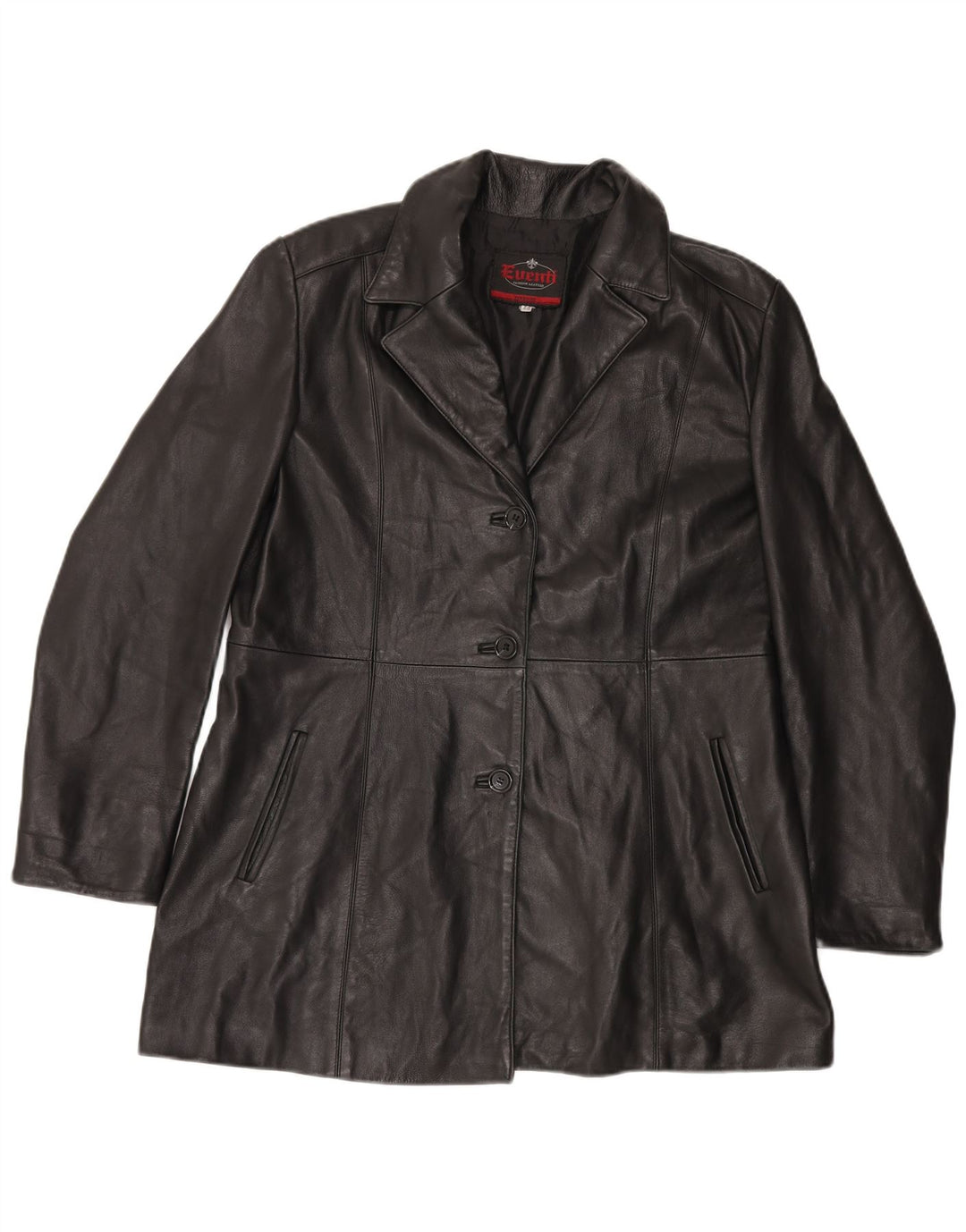 Abrigo de cuero para mujer VINTAGE IT 48 XL Acetato negro