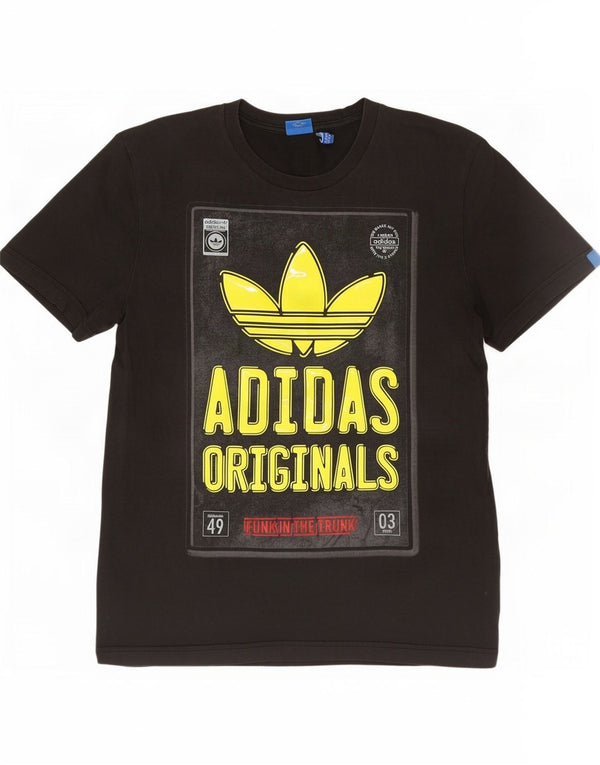 Adidas - Camiseta gráfica para hombre, talla mediana, algodón negro