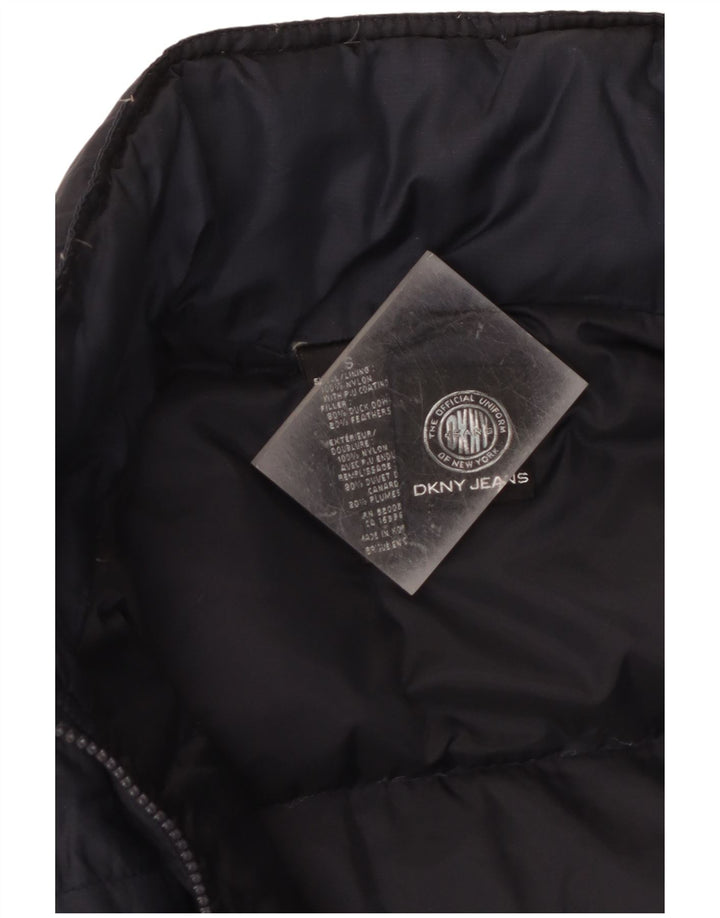 Dkny Chaqueta acolchada extragrande para mujer UK 10 Small Nylon azul marino