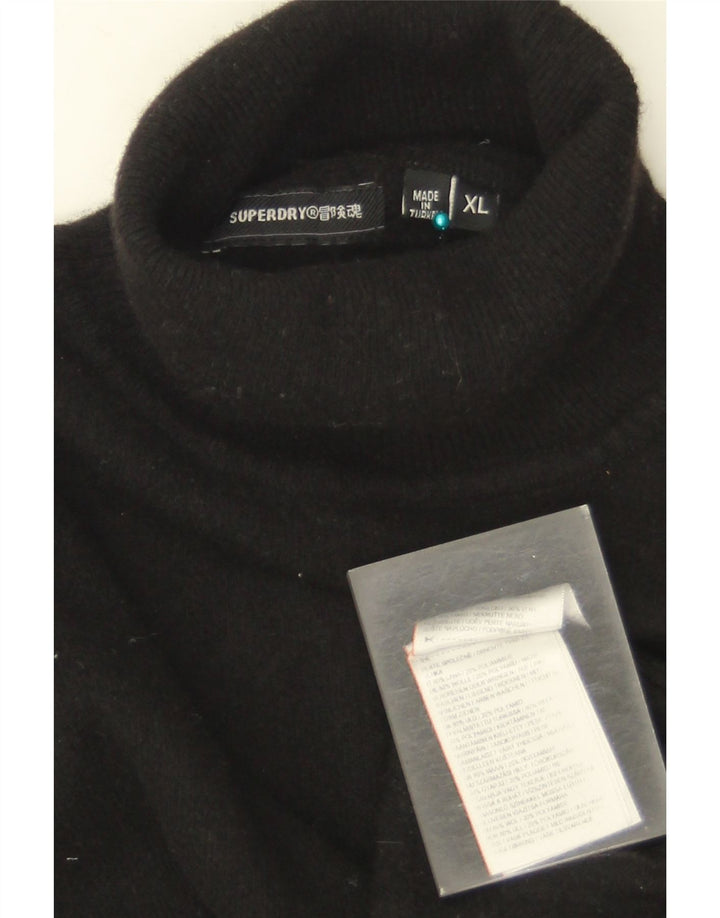 Superdry Jersey con cuello vuelto para hombre XL Lana negra