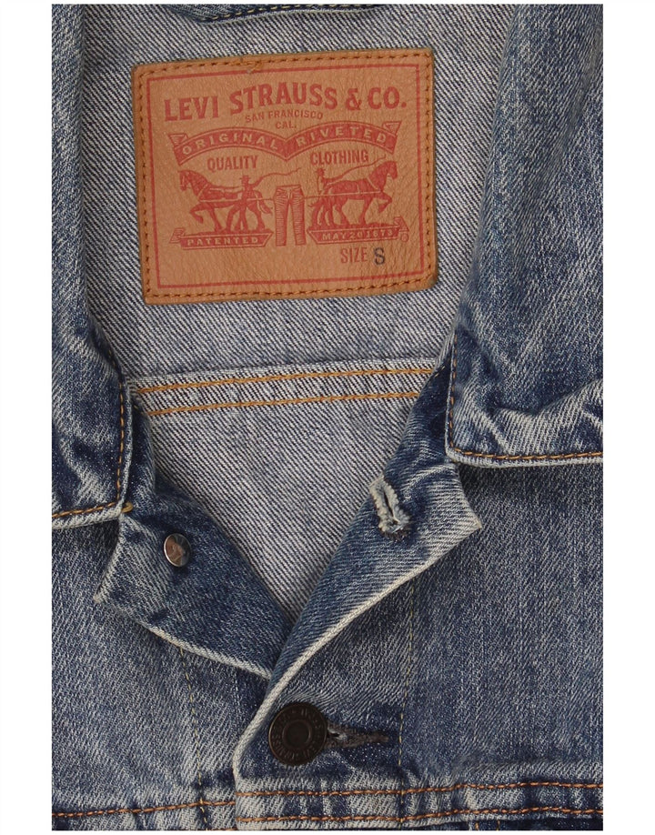 Levi's Chaqueta vaquera para mujer UK 10 Small Blue Cotton
