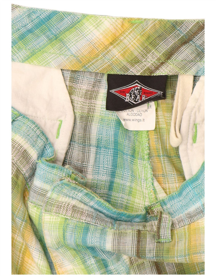 Pantalones cortos tipo cargo para hombre Bear W32 Algodón a cuadros multicolor mediano