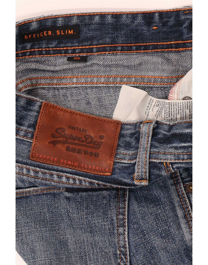 Superdry Pantalones cortos vaqueros de corte slim W30 de algodón azul medio para hombre