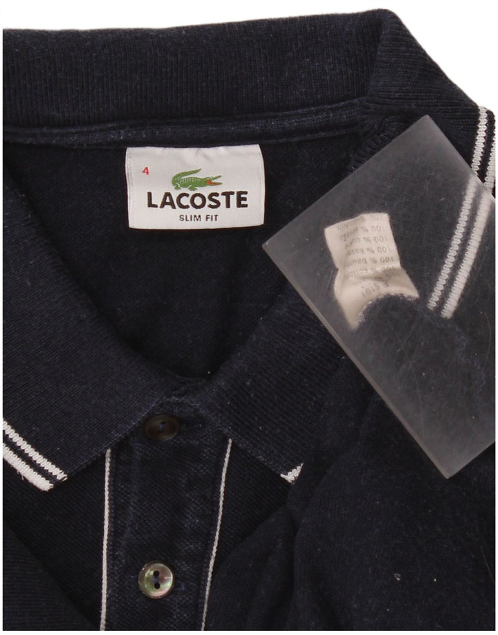 Lacoste Polo Slim Fit para hombre talla 4 mediano algodón azul marino