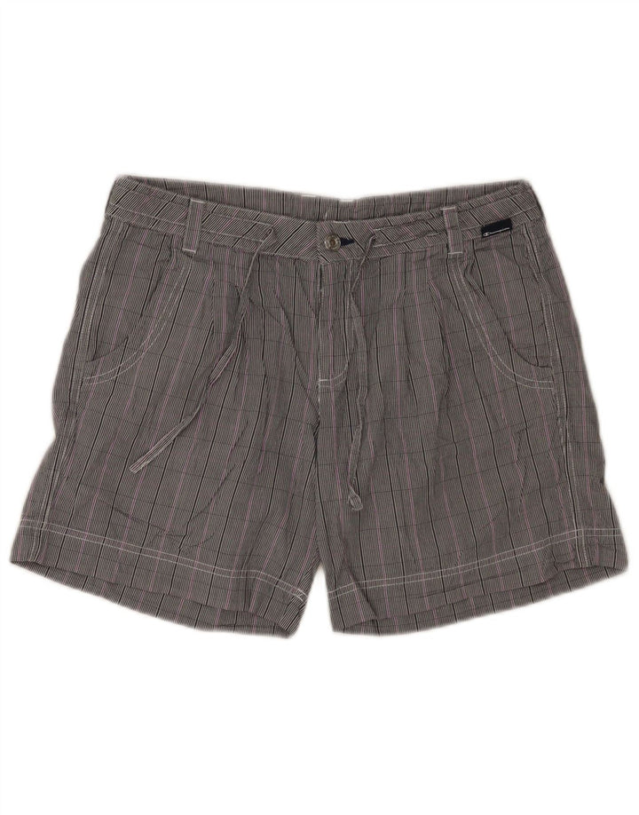Champion Pantalones Cortos Casuales Para Mujer Medium W30 Gris A Cuadros De Algodón
