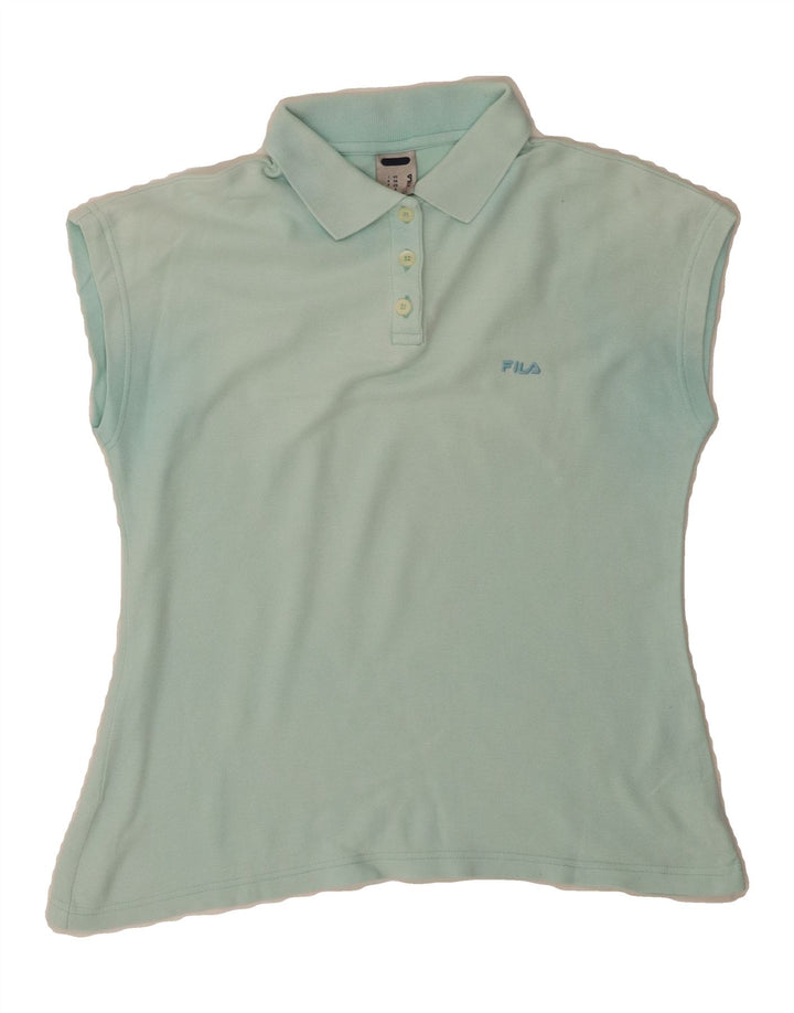 FILA Womens Sleeveless Polo Shirt IT 42 Medium Blue Cotton Vintage Fila and Second-Hand Fila from Messina Hembry 
