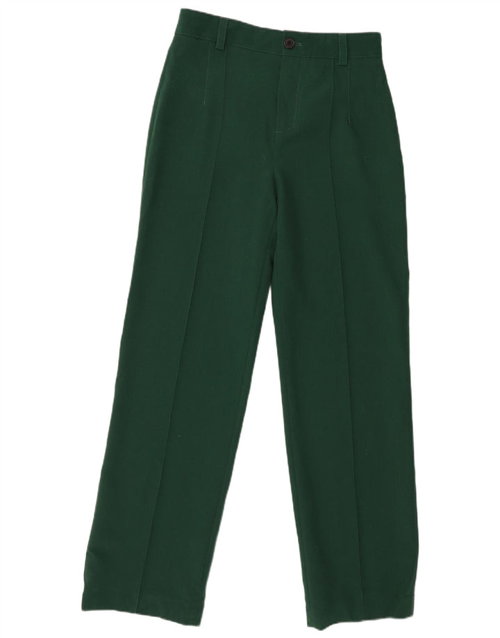 Zara Mujer Pantalón Casual Recto Mediano W28 L31 Verde Poliéster