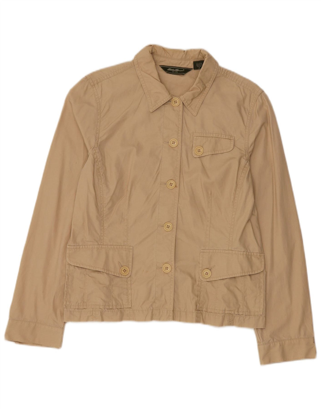 Eddie Bauer Chaqueta utilitaria para mujer US 12 Grande Algodón beige