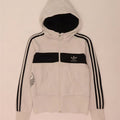 Adidas Sudadera con capucha y cremallera gráfica para mujer IT 44 Medium White Colourblock